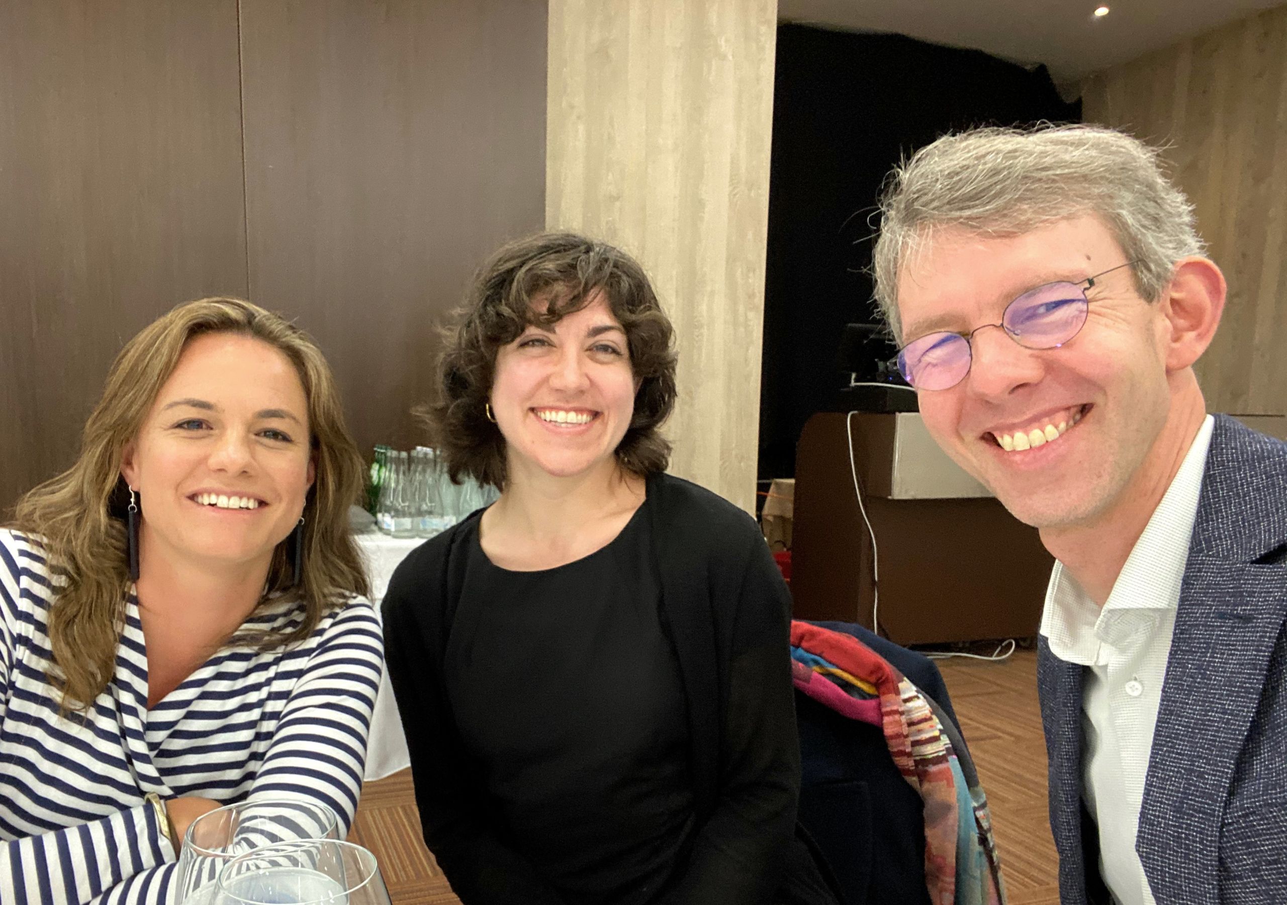 AR6 authors at a pre-lockdown Working Group II consultation in Portugal, (R to L), Climate Centre Director Maarten van Aalst; its Manager, Climate Science Erin Coughlan de Perez; Senior Pacific Climate Adviser Olivia Warrick. (Climate Centre)