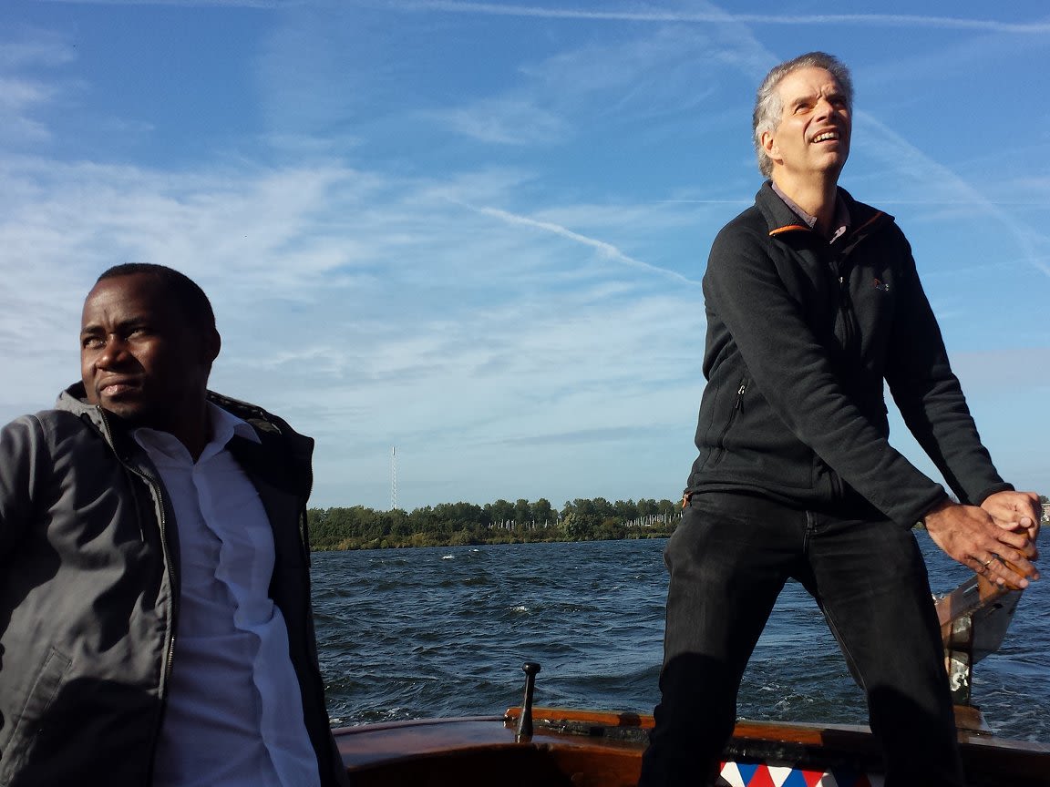 Geert Jan van Oldenborgh climate scientist, 1961–2021, with former Climate Centre colleague Flavio Monjane on a day out from a team meeting. (Erin Coughlan de Perez/Climate Centre)