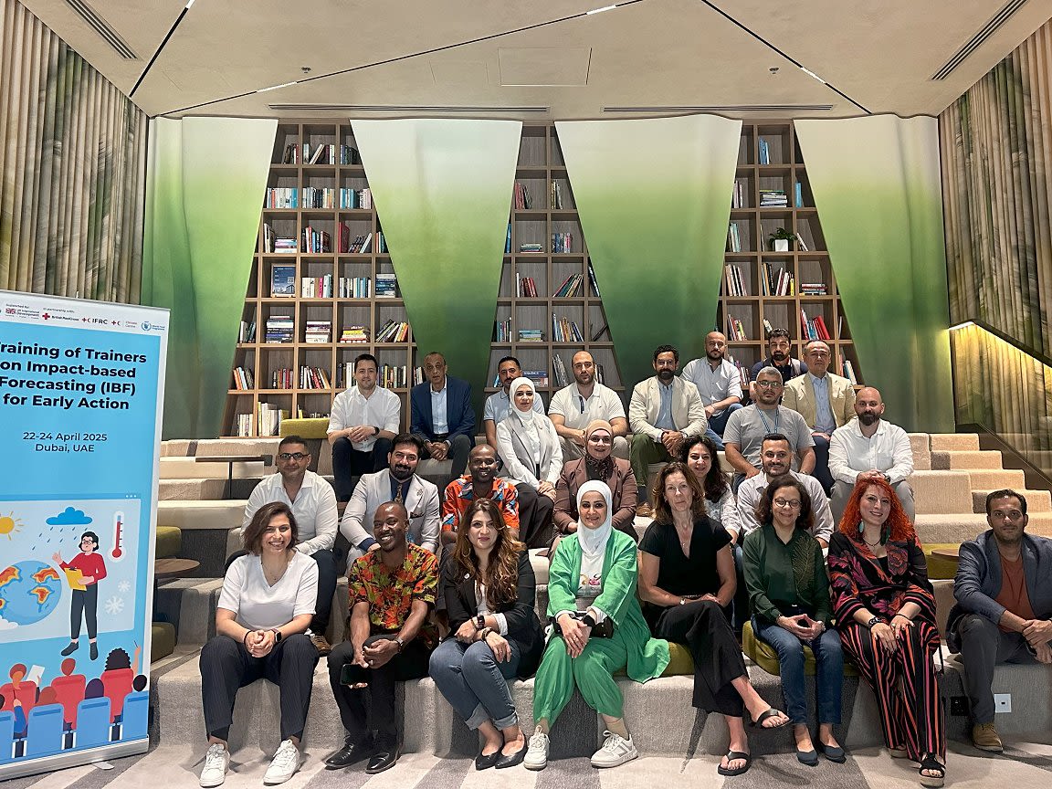 A report from Paris by the Climate Centre’s Karine Zoghby detailed a training session in Dubai on impact-based forecasting that involved 24 professionals from across the MENA region. (Climate Centre) 