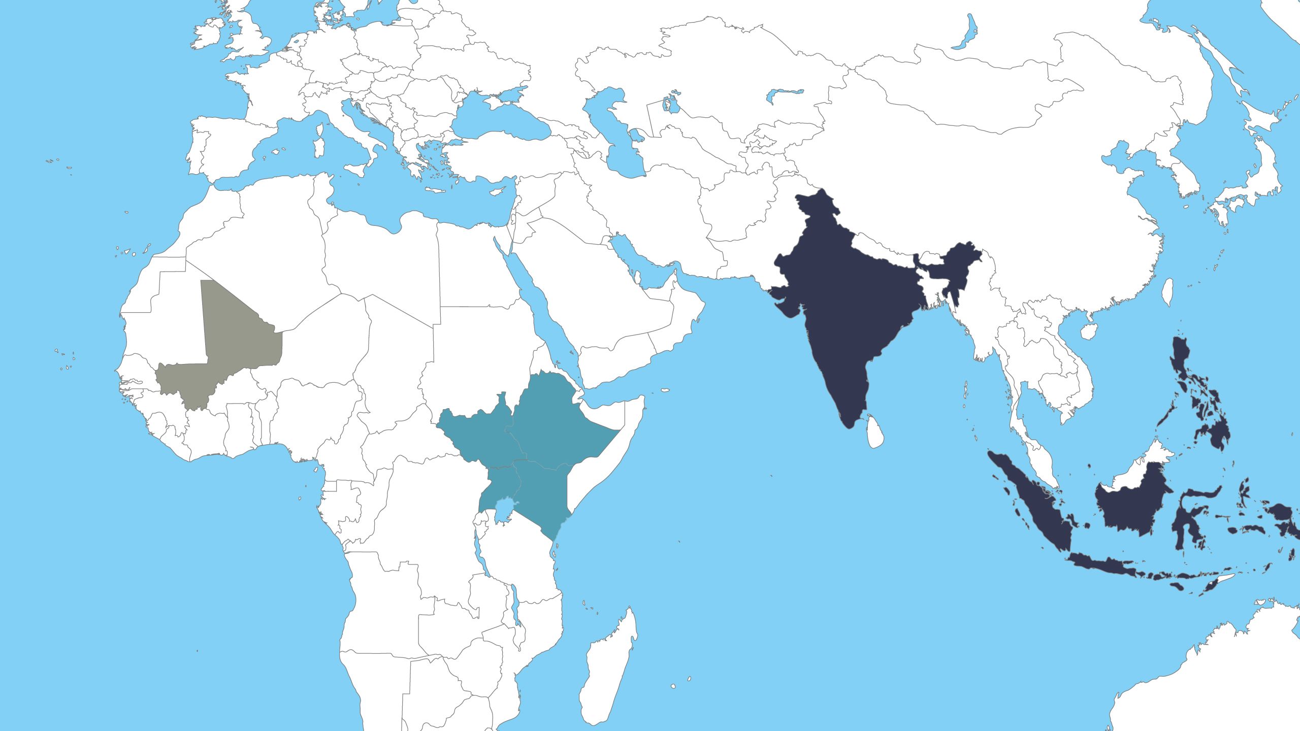 Where we work in Asia: India, Indonesia, Philippines